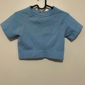 Blue Women's Athletic Cropped Shirt